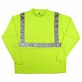 Mcr Safety Garments, LongSleeve, C2, Poly, TShirt, 2SlvrStrp X3 LTSCL2LX3